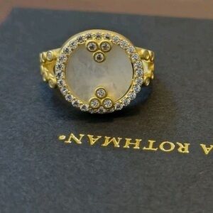 14K gold plated shell and crystal Freida Rothman ring - NWT, 6-9 size